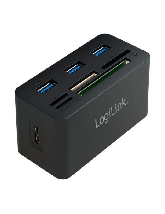 LogiLink USB 3.0 Hub with All-in-One Card Reader - hub - 3 ports Logilink - 1