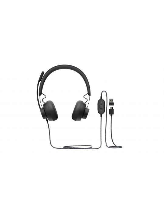 Logitech Zone Căști Prin cablu Bandă de fixare pe cap Apeluri/Muzică USB tip-C Grafit Logitech - 1