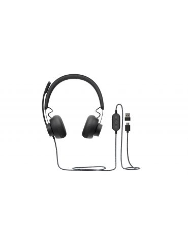 Logitech Zone Căști Prin cablu Bandă de fixare pe cap Apeluri/Muzică USB tip-C Grafit Logitech - 1 - Tik.ro