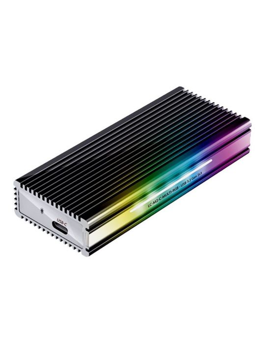 LC Power LC-M2-C-MULTI-RGB - storage enclosure - M.2 NVMe Card / SATA 10Gb/s - USB 3.2 (Gen 2) Lc-power - 1