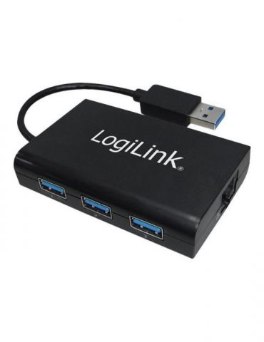 LogiLink USB3.0 3-Port Hub with Ethernet - hub - 3 ports Logilink - 1 - Tik.ro