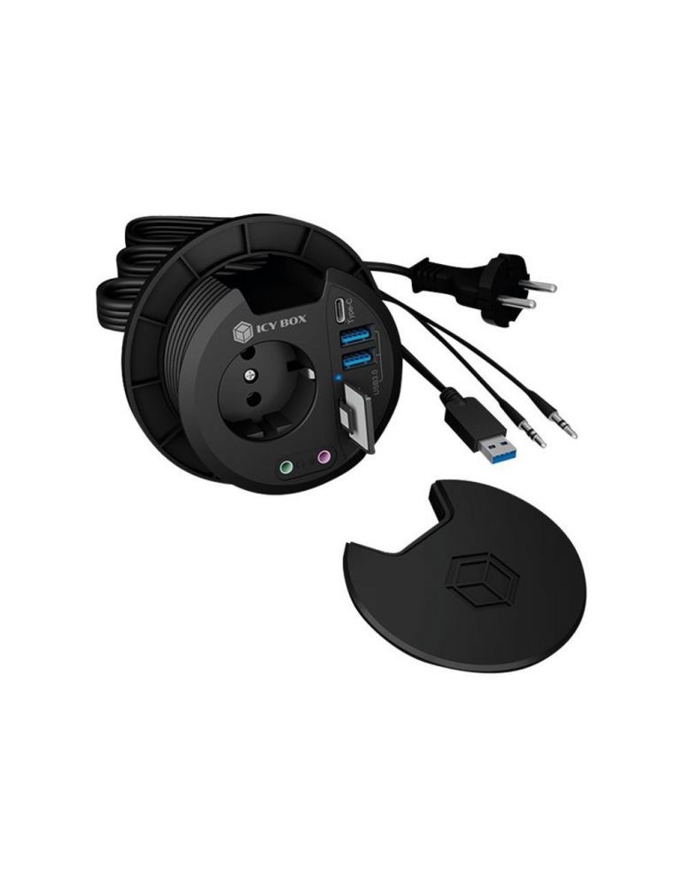 ICY BOX IB-HUB1430-CR - hub - in-desk - 3 ports