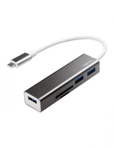 LogiLink USB-C 3-Port Hub with Card Reader - hub - 3 ports Logilink - 1 - Tik.ro