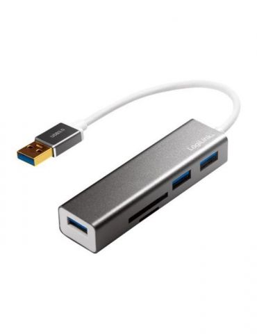 LogiLink USB 3.0 3-Port Hub with Card Reader - hub - 3 ports Logilink - 1 - Tik.ro