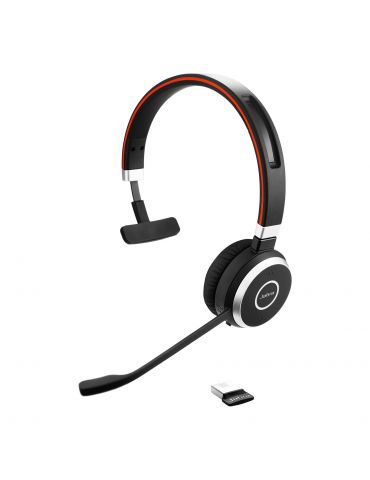 Jabra Evolve 65 MS mono Căști Prin cablu & Wireless Bandă de fixare pe cap Birou/Call center Micro-USB Bluetooth Negru Jabra - 2
