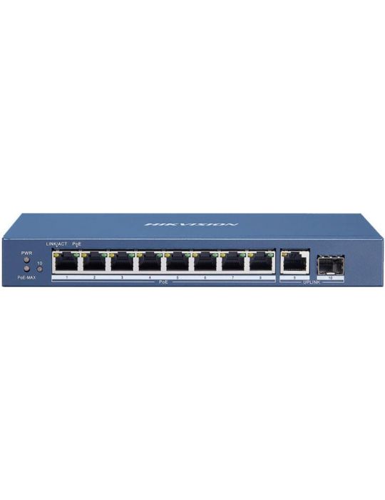Switch 8port 2 uplink 58w unmanaged ds-3e0510p-e/m (include tv 1.5 lei) Hikvision - 1