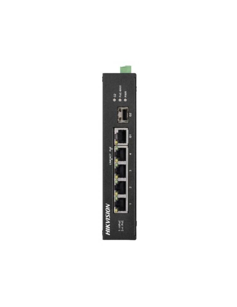 Switch Hikvision DS-3T0306HP-E/HS, 4x RJ45, 1x RJ45 (uplink), 1x SFP (uplink), PoE