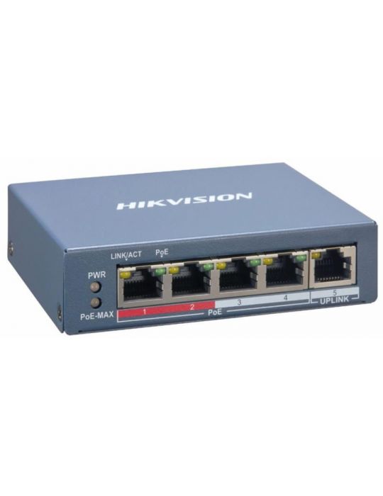 Switch 4porturi 1uplink 60w smartmanaged ds-3e1105p-ei (include tv 1.5 lei) Hikvision - 1