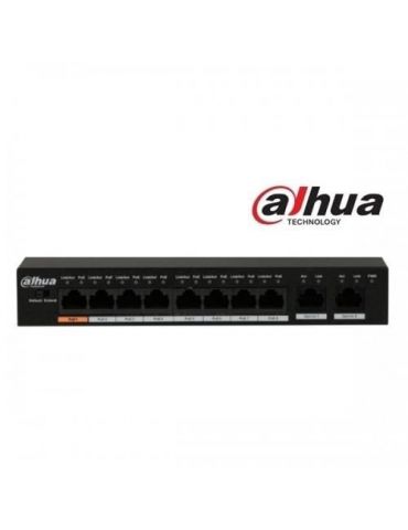 Switch poe industrial 8 poe+ 1 poe++  96 w -30c~65c dahua pfs3010-8et-96 (include tv 1.5 lei) Dahua - 1