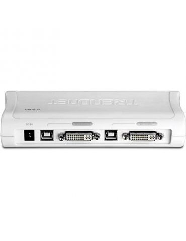 Switch kvm trendnet control 2 pc la 1 kvm conector tip usb (m) x 2 | dvi (m) | 3.5 mm jack (m) | 3.5 mm mini jack tk-204uk (incl
