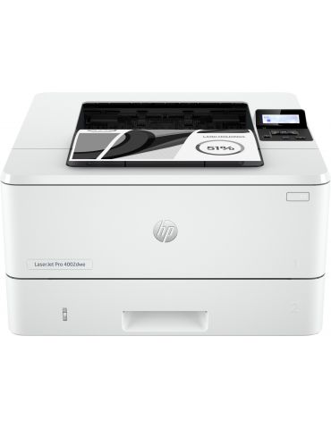 HP LaserJet Pro Imprimantă HP 4002dwe, Alb-negru, Imprimanta pentru Firme mici şi medii, Imprimare, Wireless HP+ eligibilă Hp -  - Tik.ro
