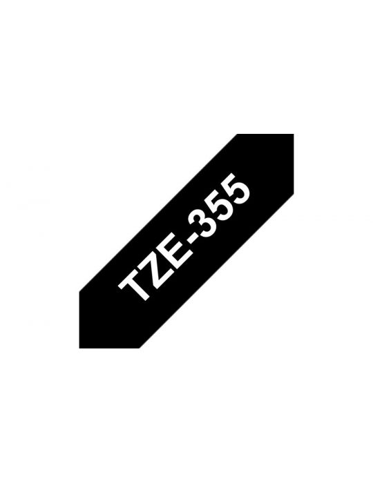 Brother TZe-355 benzi pentru etichete Alb pe negru
