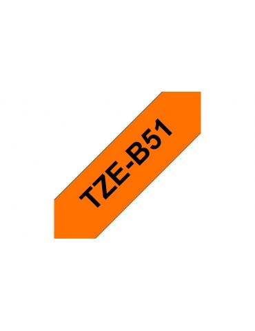 Brother TZe-B51 benzi pentru etichete Negru pe portocaliu fluorescent