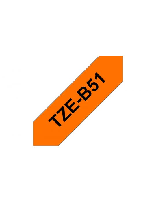 Brother TZe-B51 benzi pentru etichete Negru pe portocaliu fluorescent