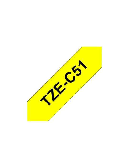 Brother TZe-C51 benzi pentru etichete Negru pe galben fluorescent