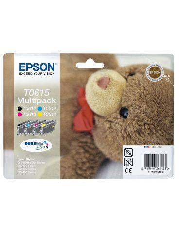 Epson Teddybear Multipack 4-Coulered T0615 DURABrite Ultra Ink