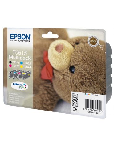 Epson Teddybear Multipack 4-Coulered T0615 DURABrite Ultra Ink