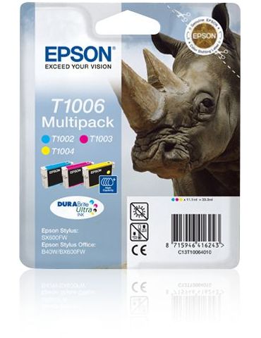 Epson Rhino Multipack 3-Coulered T1006 DURABrite Ultra Ink - Tik.ro