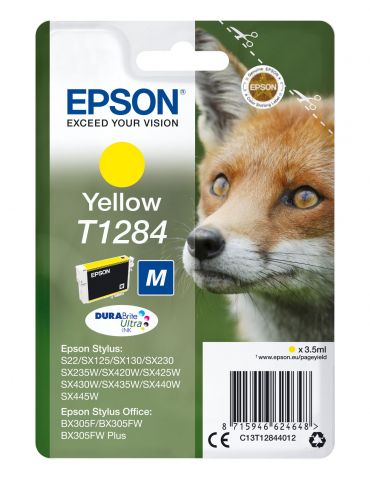Epson Fox Singlepack Yellow T1284 DURABrite Ultra Ink