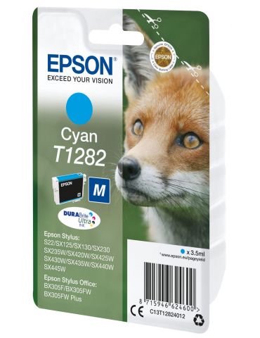 Epson Fox Singlepack Cyan T1282 DURABrite Ultra Ink
