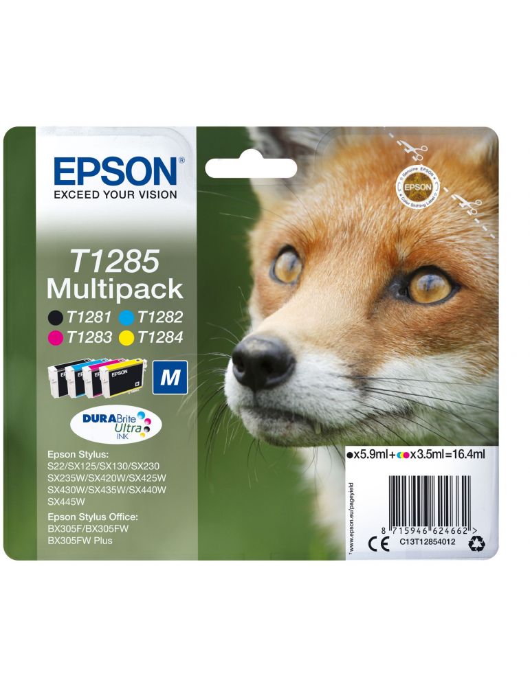 Epson Fox Multipack 4-Coulered T1285 DURABrite Ultra Ink