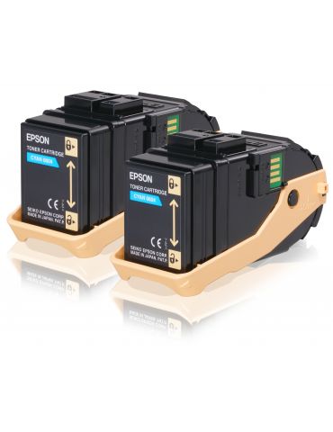 Epson Double Pack Toner Cartridge Cyan 7.5kx2 - Tik.ro