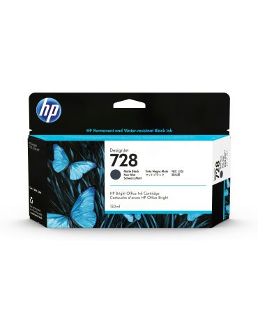 HP 728 130-ml Matte Black DesignJet Ink Cartridge - Tik.ro