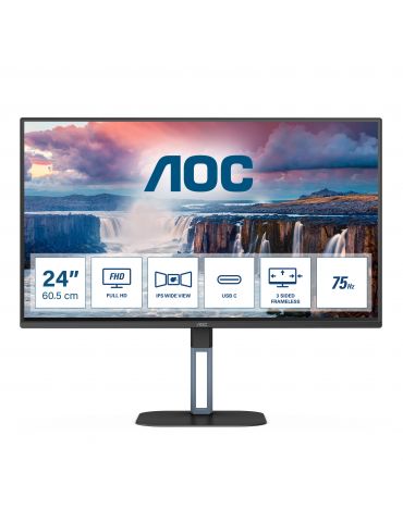 AOC V5 24V5CE 60,5 cm (23.8") 1920 x 1080 Pixel Full HD LED Negru Aoc - 1 - Tik.ro