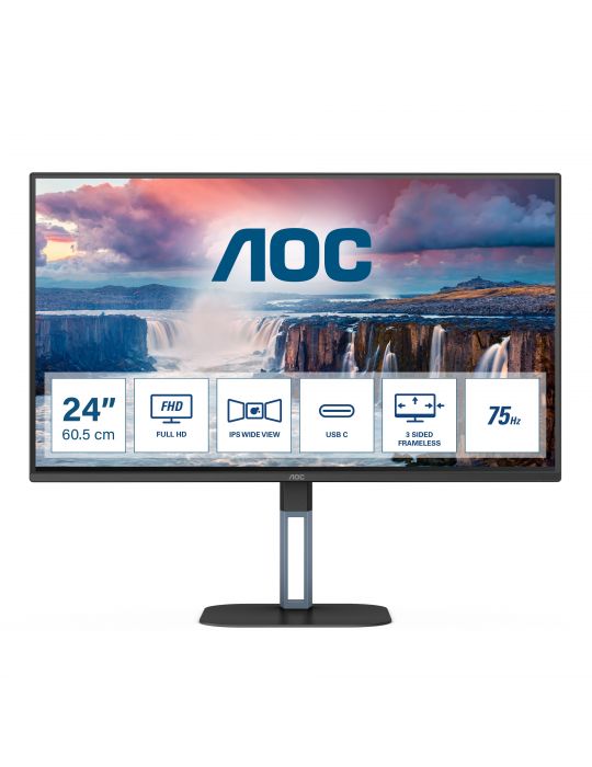 AOC V5 24V5CE 60,5 cm (23.8") 1920 x 1080 Pixel Full HD LED Negru Aoc - 1
