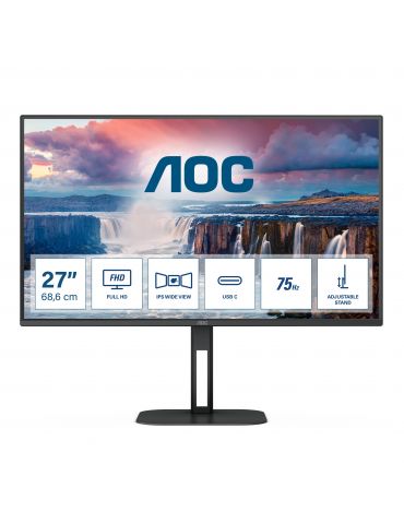 AOC V5 27V5C 68,6 cm (27") 1920 x 1080 Pixel Full HD LED Negru Aoc - 1 - Tik.ro