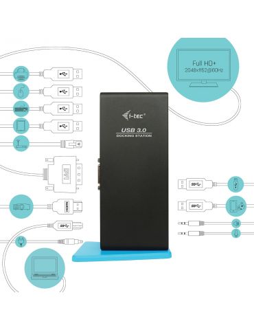 i-tec U3HDMIDVIDOCK stații de andocare și replicatoare de porturi pentru calculatoare portabile Tip dock Negru I-tec - 5