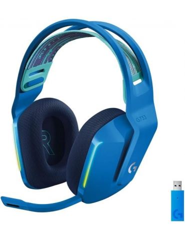 Logitech g733 lightspeed wireless rgb gaming headset - blue - 2.4ghz - emea 981-000943 (include tv 0.75 lei) Logitech - 1 - Tik.ro