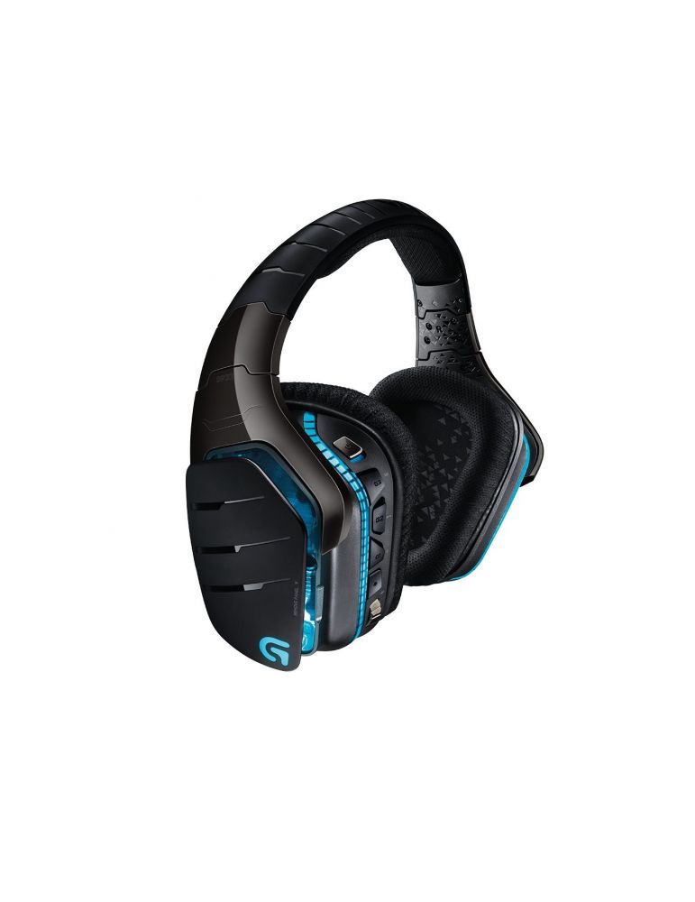 Casti logitech g933 wireless cu fir gaming utilizare multimedia microfon pe brat conectare prin 2.4 ghz (wifi) jack 3.5 mm negru