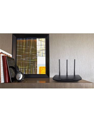 TP-Link TL-WR940N router wireless Fast Ethernet Bandă unică (2.4 GHz) 4G Negru