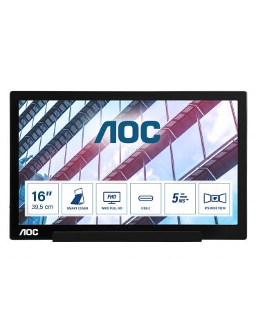 AOC 01 Series I1601P monitoare LCD 39,6 cm (15.6") 1920 x 1080 Pixel Full HD LED Argint, Negru Aoc - 1 - Tik.ro