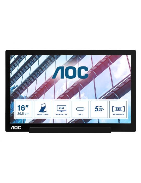 AOC 01 Series I1601P monitoare LCD 39,6 cm (15.6") 1920 x 1080 Pixel Full HD LED Argint, Negru Aoc - 1