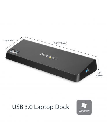 StarTech.com USB3DOCKHDPC stații de andocare și replicatoare de porturi pentru calculatoare portabile Prin cablu USB 3.2 Gen 1 S