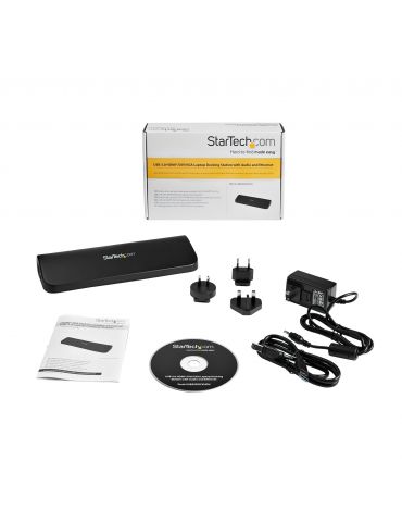 StarTech.com USB3SDOCKHDV stații de andocare și replicatoare de porturi pentru calculatoare portabile Prin cablu USB 3.2 Gen 1 S