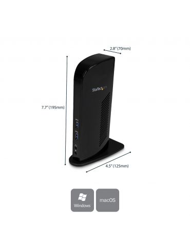 StarTech.com USB3SDOCKHD stații de andocare și replicatoare de porturi pentru calculatoare portabile Prin cablu USB 3.2 Gen 1 St