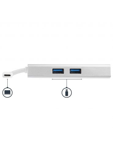 StarTech.com DKT30CHPDW stații de andocare și replicatoare de porturi pentru calculatoare portabile Prin cablu USB 3.2 Gen 1 Sta