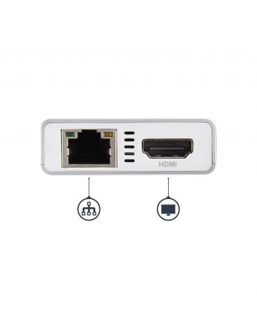 StarTech.com DKT30CHPDW stații de andocare și replicatoare de porturi pentru calculatoare portabile Prin cablu USB 3.2 Gen 1 Sta