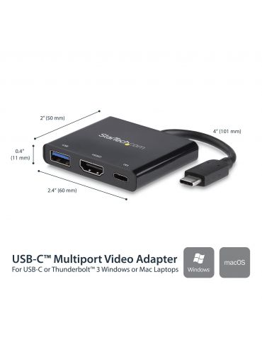 StarTech.com CDP2HDUACP stații de andocare și replicatoare de porturi pentru calculatoare portabile Prin cablu USB 3.2 Gen 1 Sta