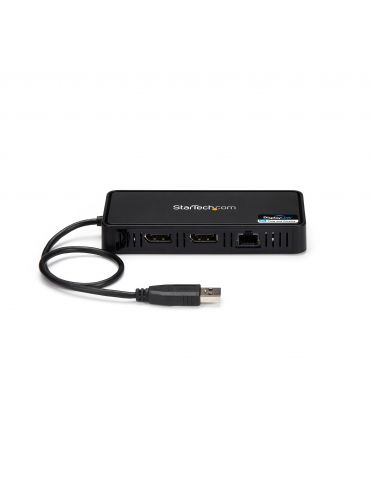 StarTech.com USBA2DPGB stații de andocare și replicatoare de porturi pentru calculatoare portabile Prin cablu USB 3.2 Gen 1 Star