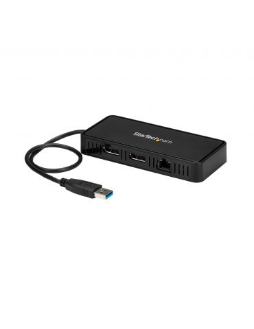 StarTech.com USBA2DPGB stații de andocare și replicatoare de porturi pentru calculatoare portabile Prin cablu USB 3.2 Gen 1 Star