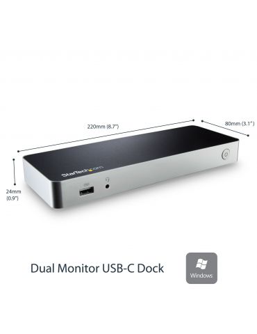 StarTech.com MST30C2HHPDU stații de andocare și replicatoare de porturi pentru calculatoare portabile Prin cablu USB 3.2 Gen 1 S