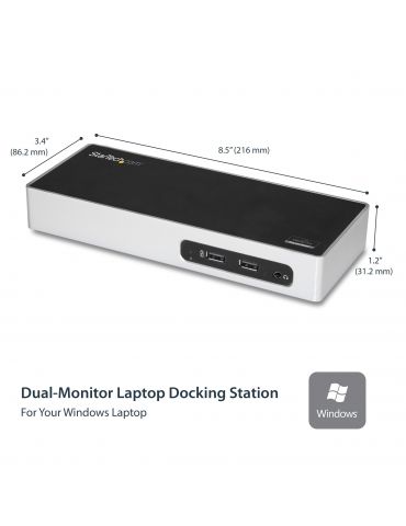 StarTech.com DK30ADD stații de andocare și replicatoare de porturi pentru calculatoare portabile Prin cablu USB 3.2 Gen 1 (3.1 S