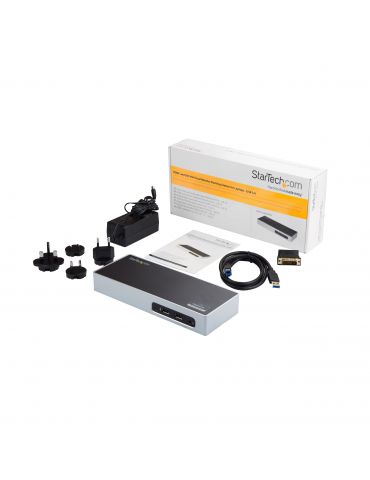 StarTech.com DK30ADD stații de andocare și replicatoare de porturi pentru calculatoare portabile Prin cablu USB 3.2 Gen 1 (3.1 S