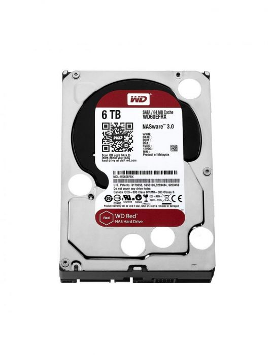 Hdd wd 6 tb red 5.400 rpm buffer 64 mb pt. nas wd60efrx Wd - 1