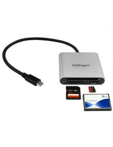 StarTech.com FCREADU3C cititoare de carduri USB 3.2 Gen 1 (3.1 Gen 1) Type-C Negru, Argint StarTech.com - 3