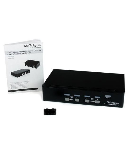 StarTech.com SV431USB switch-uri pentru tastatură, mouse și monitor (KVM) Raft pentru montat echipamente Negru StarTech.com - 4
